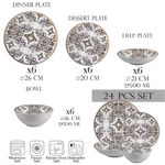 Casa si Gradina - Bucatarie si vesela - Vesela si tacamuri - Farfurii si boluri - Set farfurii 24 piese, 6 persoane - Eleganza Bronzo - Set Veselă Italiană Porțelan - Infinity.ro