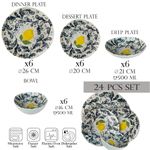 Casa si Gradina - Bucatarie si vesela - Vesela si tacamuri - Farfurii si boluri - Set farfurii 24 piese, 6 persoane - Ensemble Limone Elegante - Set Veselă Italiană Porțelan - Infinity.ro