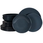 Casa si Gradina - Bucatarie si vesela - Vesela si tacamuri - Farfurii si boluri - Set farfurii 18 piese, pentru 6 persoane, Grafitty Gray, Cesiro, Gri Inchis - Infinity.ro