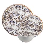 Casa si Gradina - Bucatarie si vesela - Vesela si tacamuri - Farfurii si boluri - Set farfurii 18 piese, 6 persoane, set cu bol- Eleganza Bronzo - Set Veselă Italiană Porțelan - Infinity.ro