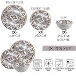 Casa si Gradina - Bucatarie si vesela - Vesela si tacamuri - Farfurii si boluri - Set farfurii 18 piese, 6 persoane, set cu bol- Eleganza Bronzo - Set Veselă Italiană Porțelan - Infinity.ro