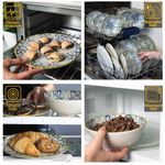 Casa si Gradina - Bucatarie si vesela - Vesela si tacamuri - Farfurii si boluri - Set farfurii 18 piese, pentru 6 persoane, Marocco, Cesiro, Alb Ivoire cu albastru - Infinity.ro