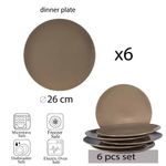 Casa si Gradina - Bucatarie si vesela - Vesela si tacamuri - Farfurii si boluri - Set 6 farfurii intinse Maro cafeniu 26 cm - Infinity.ro