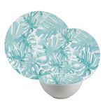 Casa si Gradina - Bucatarie si vesela - Vesela si tacamuri - Farfurii si boluri - Set farfurii 18 piese, 6 persoane, set cu bol- Insieme Foglie Turquoise - Set Veselă Italiană Porțelan - Infinity.ro