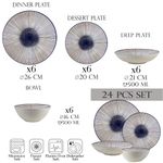 Casa si Gradina - Bucatarie si vesela - Vesela si tacamuri - Farfurii si boluri - Set farfurii 16 piese, 4 persoane-Ensemble Eleganza Blu - Set Veselă Italiană Porțelan - Infinity.ro