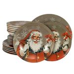 Casa si Gradina - Bucatarie si vesela - Vesela si tacamuri - Farfurii si boluri - Set farfurii 18 piese, pentru 6 persoane, Santa Claus, Cesiro, Multicolor - Infinity.ro