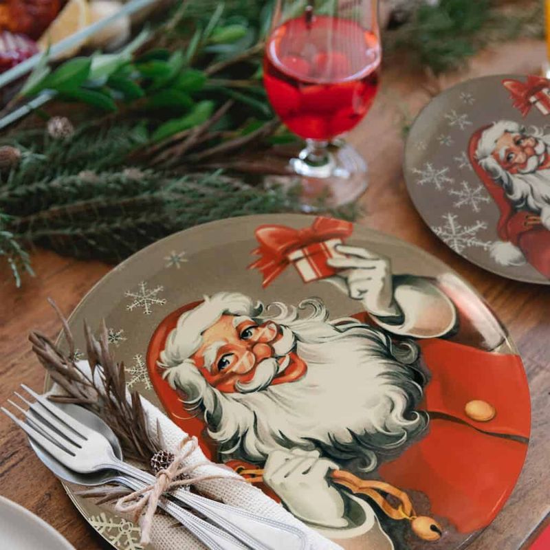 Casa si Gradina - Bucatarie si vesela - Vesela si tacamuri - Farfurii si boluri - Set farfurii 18 piese, pentru 6 persoane, Santa Claus, Cesiro, Multicolor - Infinity.ro