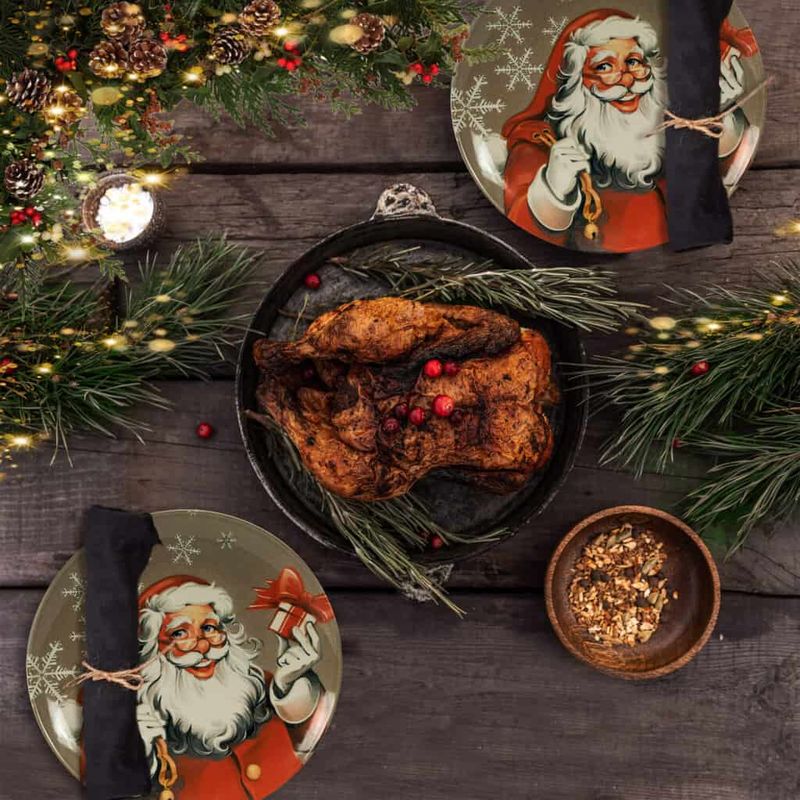 Casa si Gradina - Bucatarie si vesela - Vesela si tacamuri - Farfurii si boluri - Set farfurii 18 piese, pentru 6 persoane, Santa Claus, Cesiro, Multicolor - Infinity.ro