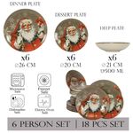 Casa si Gradina - Bucatarie si vesela - Vesela si tacamuri - Farfurii si boluri - Set farfurii 18 piese, pentru 6 persoane, Santa Claus, Cesiro, Multicolor - Infinity.ro