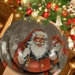 Casa si Gradina - Bucatarie si vesela - Vesela si tacamuri - Farfurii si boluri - Set farfurii 18 piese, pentru 6 persoane, Santa Claus, Cesiro, Multicolor - Infinity.ro