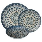 Casa si Gradina - Bucatarie si vesela - Vesela si tacamuri - Farfurii si boluri - Set farfurii 18 piese, 6 persoane, set cu farfurie adancă-Ensemble Serenità Blu - Set Veselă Italiană Porțelan - Infinity.ro