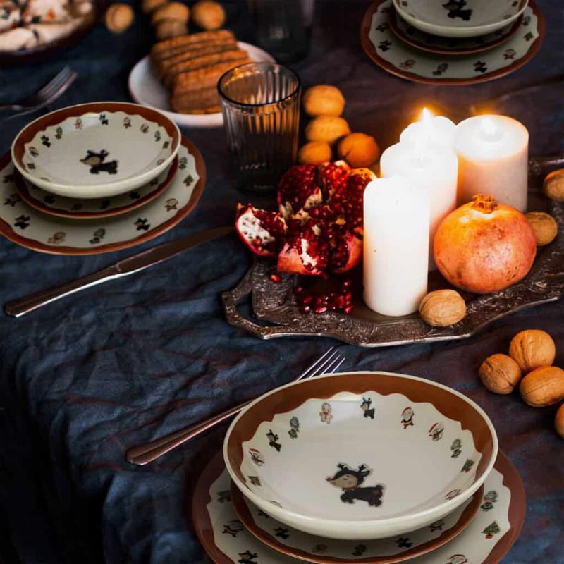 Casa si Gradina - Bucatarie si vesela - Vesela si tacamuri - Farfurii si boluri - Set farfurii 18 piese, pentru 6 persoane, Christmas Time, Cesiro, Multicolor - Infinity.ro