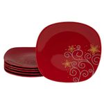 Casa si Gradina - Bucatarie si vesela - Vesela si tacamuri - Farfurii si boluri - Set 6 farfurii intinse 26 cm in Rosu cu stelute - Infinity.ro