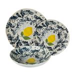 Casa si Gradina - Bucatarie si vesela - Vesela si tacamuri - Farfurii si boluri - Set farfurii 18 piese, 6 persoane, set cu farfurie adancă-Ensemble Limone Elegante - Set Veselă Italiană Porțelan - Infinity.ro
