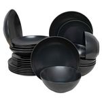 Casa si Gradina - Bucatarie si vesela - Vesela si tacamuri - Farfurii si boluri - Set farfurii 24 piese, pentru 6 persoane, Anthracite, Cesiro, Gri Mat - Infinity.ro