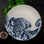 Casa si Gradina - Bucatarie si vesela - Vesela si tacamuri - Farfurii si boluri - Set farfurii 18 piese, pentru 6 persoane, Maritim Oceanic, Cesiro, Alb cu model carcatita - Infinity.ro