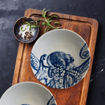 Casa si Gradina - Bucatarie si vesela - Vesela si tacamuri - Farfurii si boluri - Set farfurii 18 piese, pentru 6 persoane, Maritim Oceanic, Cesiro, Alb cu model carcatita - Infinity.ro