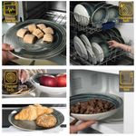 Casa si Gradina - Bucatarie si vesela - Vesela si tacamuri - Farfurii si boluri - Set farfurii 18 piese, pentru 6 persoane, Whirlwind, Cesiro, Alb Ivoire cu negru - Infinity.ro