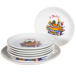 Casa si Gradina - Bucatarie si vesela - Vesela si tacamuri - Farfurii si boluri - Set 7 farfurii Alb Arctic decorat cu IDolci - Infinity.ro