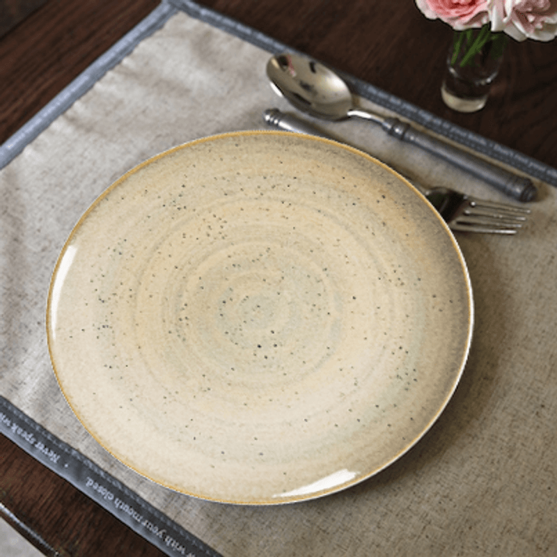 Casa si Gradina - Bucatarie si vesela - Vesela si tacamuri - Farfurii si boluri - Set Farfurii Întinse 4 Piese, Shell, Ceramică, Fabricat in Romania, Cesiro, Crem deschis - Infinity.ro