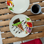 Casa si Gradina - Bucatarie si vesela - Vesela si tacamuri - Farfurii si boluri - Set Elegant de 6 Farfurii Desert din Porțelan cu Motive Florale - Infinity.ro