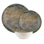 Casa si Gradina - Bucatarie si vesela - Vesela si tacamuri - Farfurii si boluri - Set farfurii 12 piese, 4 persoane, set cu bol- Ensemble Bronzo Elegante - Set Veselă Italiană Porțelan - Infinity.ro