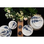 Casa si Gradina - Bucatarie si vesela - Vesela si tacamuri - Farfurii si boluri - Set farfurii 24 piese, pentru 6 persoane, Valuri Marine, Cesiro, Alb decor cai de mare - Infinity.ro