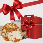 Casa si Gradina - Bucatarie si vesela - Vesela si tacamuri - Farfurii si boluri - Set farfurii 12 piese, pentru 4 persoane, Cesiro, Alb Ivoire cu frunze portocalii - Infinity.ro