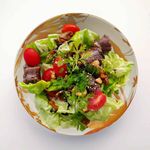 Casa si Gradina - Bucatarie si vesela - Vesela si tacamuri - Farfurii si boluri - Set farfurii 12 piese, pentru 4 persoane, Cesiro, Alb Ivoire cu frunze portocalii - Infinity.ro