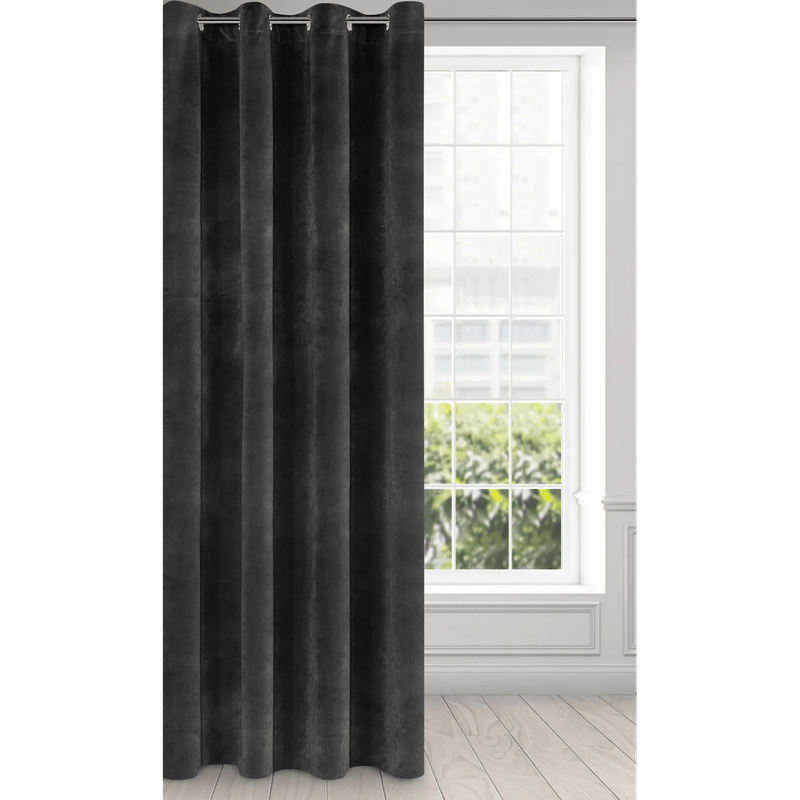 Casa si Gradina - Textile si covoare - Perdele si draperii - Draperii - Draperie DIVA LINE RIA din catifea fina, pana la 10 inele, greutate 300 g/m2, 140 x 250 cm, negru - Infinity.ro