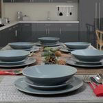 Casa si Gradina - Bucatarie si vesela - Vesela si tacamuri - Farfurii si boluri - Set farfurii 18 piese, pentru 6 persoane, Ash, Cesiro, Gri-Albastrui - Infinity.ro