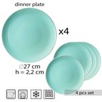 Casa si Gradina - Bucatarie si vesela - Vesela si tacamuri - Farfurii si boluri - Culorile Prospețimii: Set 4 Farfurii Verde Menta Lucios - Infinity.ro