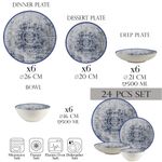 Casa si Gradina - Bucatarie si vesela - Vesela si tacamuri - Farfurii si boluri - Set farfurii 24 piese, 6 persoane -Ensemble Elegante Azzurro - Set Veselă Italiană Porțelan - Infinity.ro