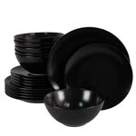 Casa si Gradina - Bucatarie si vesela - Vesela si tacamuri - Farfurii si boluri - Set farfurii 18 piese, pentru 6 persoane, Night, Cesiro, Negru Abis Mat - Infinity.ro