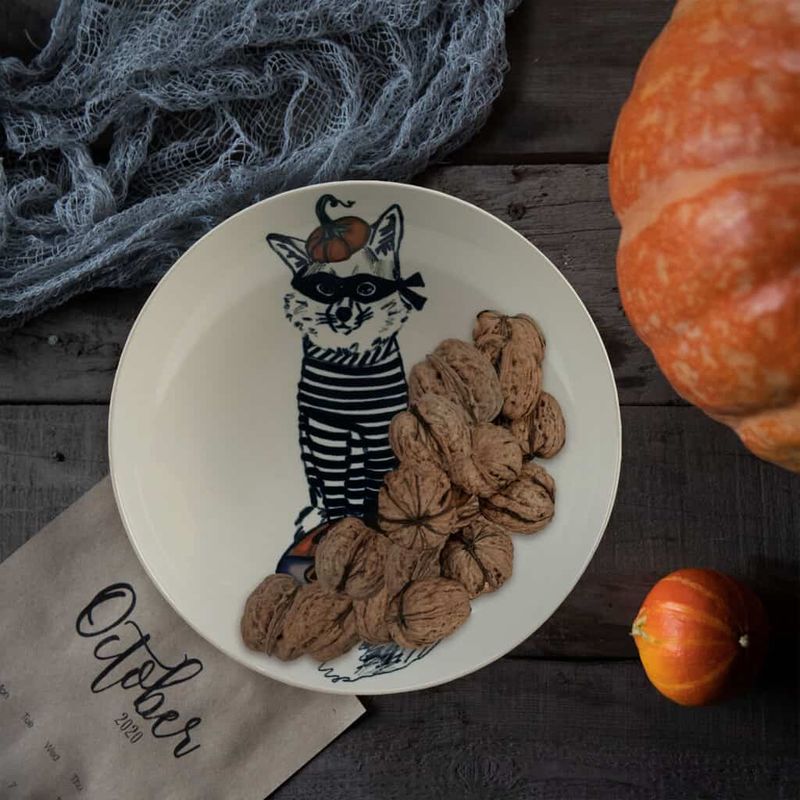 Casa si Gradina - Bucatarie si vesela - Vesela si tacamuri - Farfurii si boluri - Set farfurii 18 piese, pentru 6 persoane, Robber Cat, Cesiro, Ivoire cu Pisica - Infinity.ro