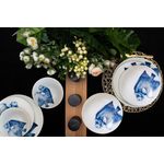 Casa si Gradina - Bucatarie si vesela - Vesela si tacamuri - Farfurii si boluri - Set farfurii 12 piese, pentru 4 persoane, Spectacol Subacvatic, Cesiro, Alb decor pesti - Infinity.ro