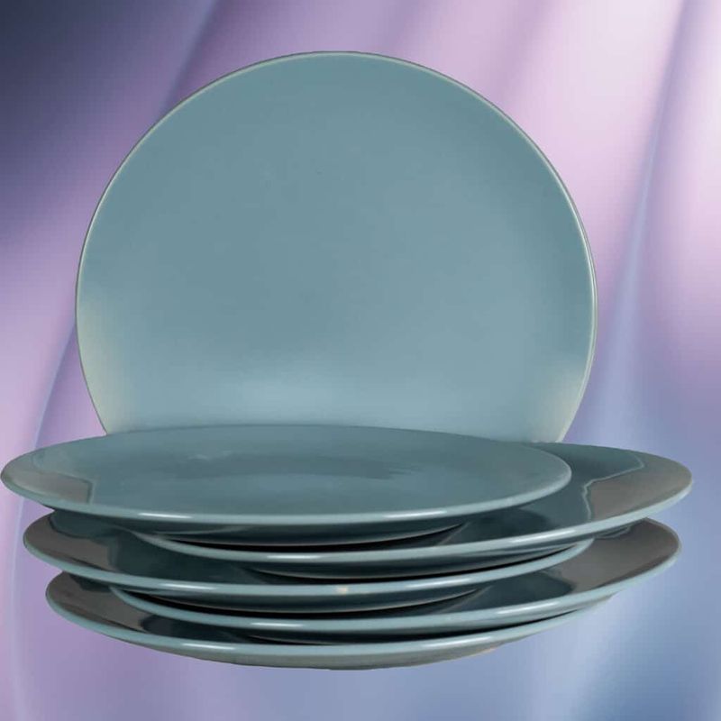 Casa si Gradina - Bucatarie si vesela - Vesela si tacamuri - Farfurii si boluri - Eleganță în Fiecare Detaliu: Set 6 farfurii intinse gri albastrui - Infinity.ro