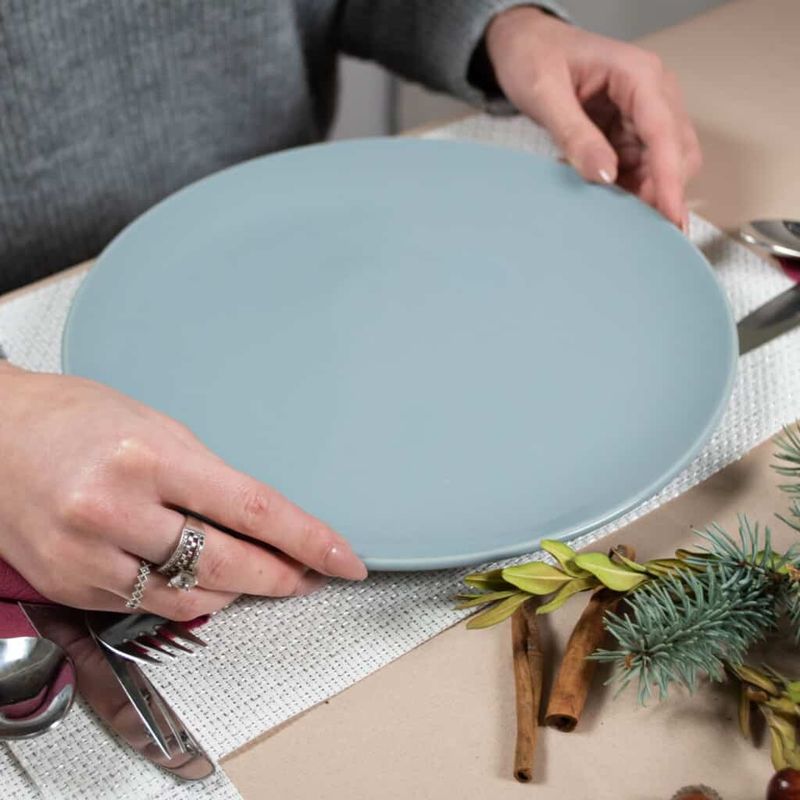 Casa si Gradina - Bucatarie si vesela - Vesela si tacamuri - Farfurii si boluri - Eleganță în Fiecare Detaliu: Set 6 farfurii intinse gri albastrui - Infinity.ro