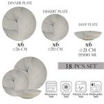 Casa si Gradina - Bucatarie si vesela - Vesela si tacamuri - Farfurii si boluri - Set farfurii 18 piese, 6 persoane, set cu farfurie adancă- Ensemble Foglie d'Oro - Set Veselă Italiană Porțelan - Infinity.ro