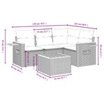 Casa si Gradina - Gradina si terasa - Mobilier exterior - Seturi mobila gradina - Set mobilier de gradina cu perne, 5 piese, negru, poliratan - Infinity.ro