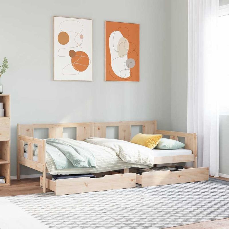 Casa si Gradina - Mobilier - Paturi si accesorii - Paturi - Pat de zi cu sertare, 90x190 cm, lemn masiv de pin - Infinity.ro