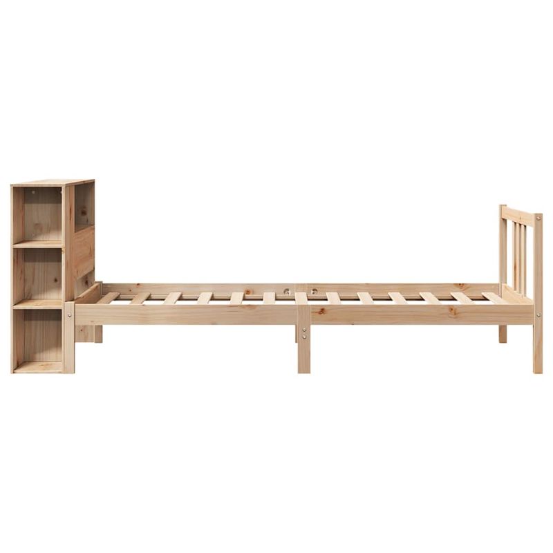 Casa si Gradina - Mobilier - Paturi si accesorii - Paturi - Pat cu biblioteca fara saltea, 75x190 cm, lemn masiv de pin - Infinity.ro