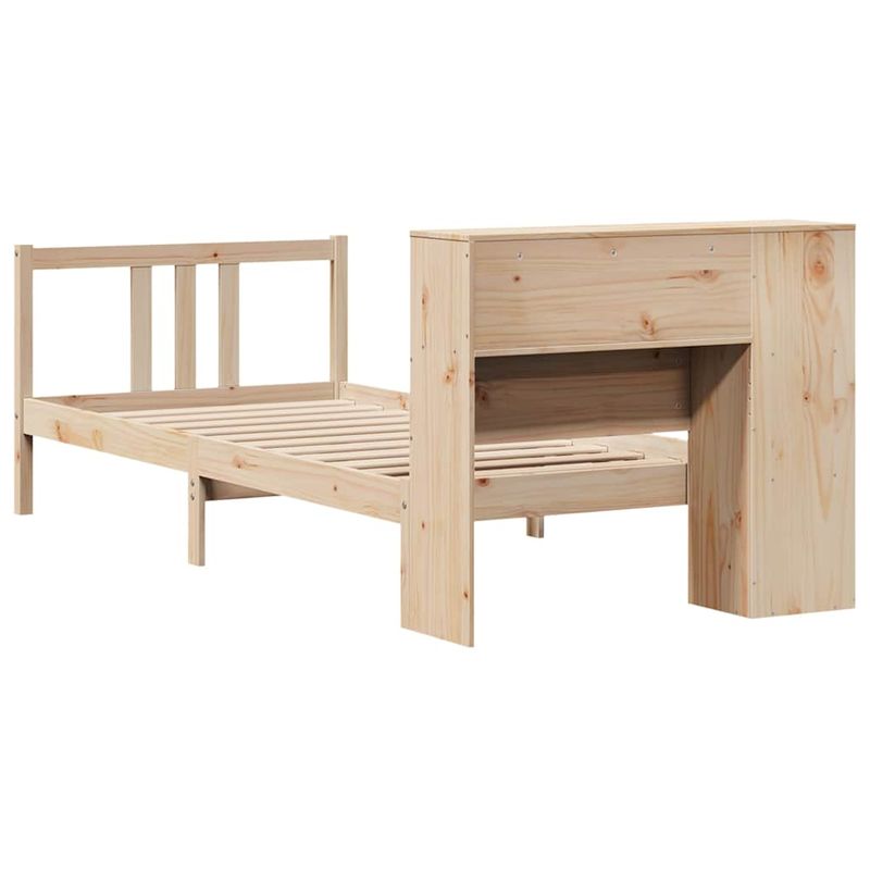 Casa si Gradina - Mobilier - Paturi si accesorii - Paturi - Pat cu biblioteca fara saltea, 75x190 cm, lemn masiv de pin - Infinity.ro