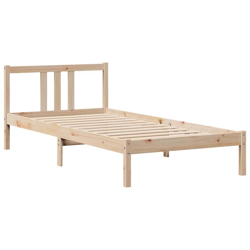 Casa si Gradina - Mobilier - Paturi si accesorii - Paturi - Pat cu biblioteca fara saltea, 75x190 cm, lemn masiv de pin - Infinity.ro
