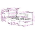 Casa si Gradina - Mobilier - Paturi si accesorii - Paturi - Pat cu biblioteca fara saltea, 75x190 cm, lemn masiv de pin - Infinity.ro