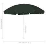Casa si Gradina - Gradina si terasa - Umbrele si pavilioane - Umbrele - Umbrela de soare de plaja, verde, 300 cm - Infinity.ro
