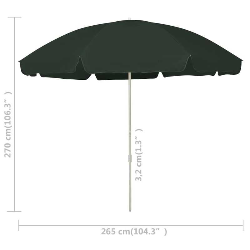 Casa si Gradina - Gradina si terasa - Umbrele si pavilioane - Umbrele - Umbrela de soare de plaja, verde, 300 cm - Infinity.ro