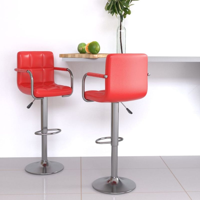 Casa si Gradina - Mobilier - Scaune si fotolii - Scaune - Scaune de bar, 2 buc., rosu, piele ecologica - Infinity.ro