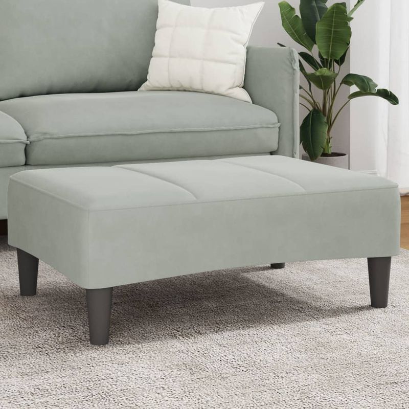 Casa si Gradina - Mobilier - Scaune si fotolii - Tabureti - Taburet, gri deschis, 77x55x31 cm, catifea - Infinity.ro