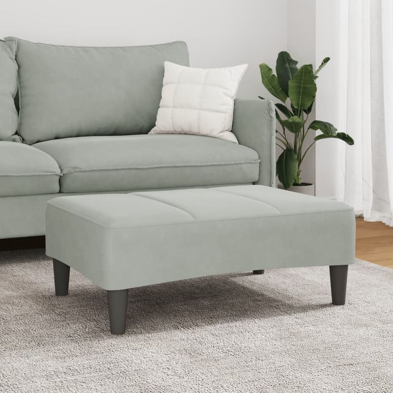 Casa si Gradina - Mobilier - Scaune si fotolii - Tabureti - Taburet, gri deschis, 77x55x31 cm, catifea - Infinity.ro